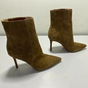 Veronica Beard Women’s Lisa Suede Booties – Brown Stiletto Heel